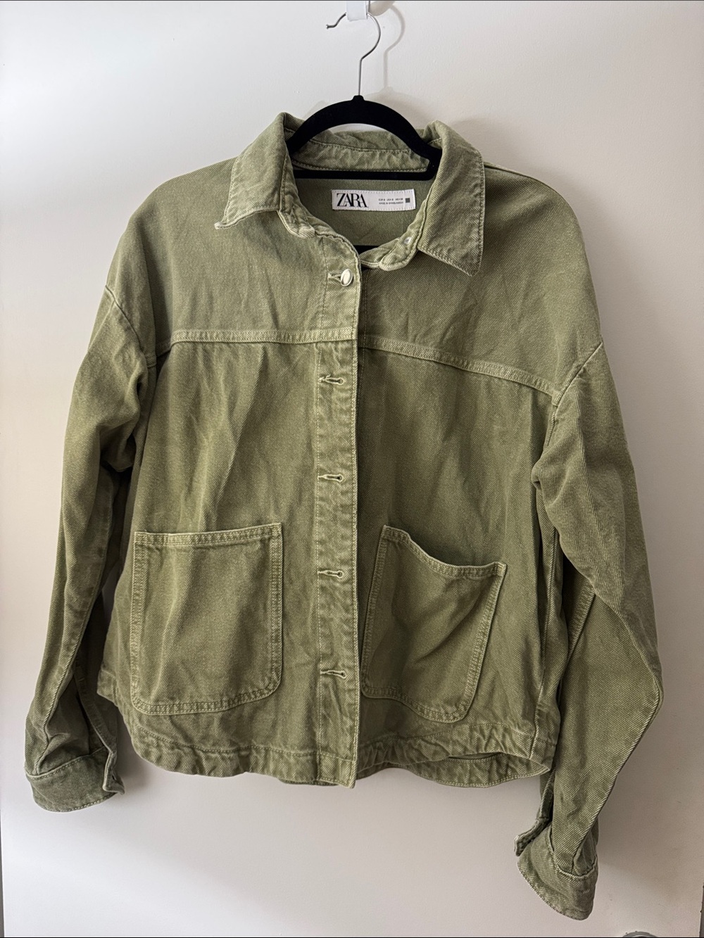 ZARA Olive Green Denim Jacket